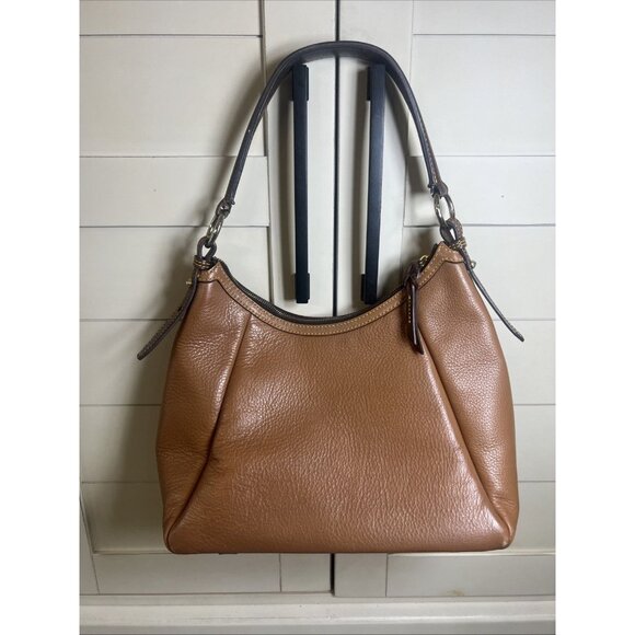 Dooney & Bourke Samba Hobo Bag Saddle Carmel Brown Pebble Leather Bag Purse Lock - Picture 2 of 16